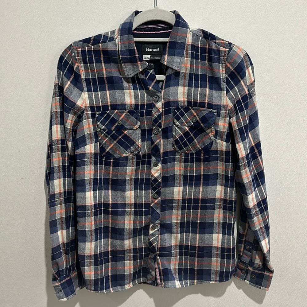 Marmot purple Flannel. Size small - Picture 1 of 4